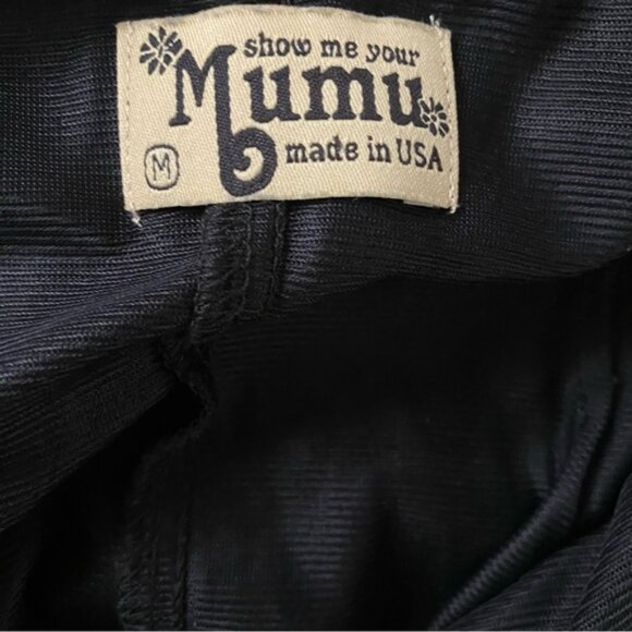 SHOW ME YOUR MUMU DRESS MINI V-NECK SCOOP BACK LONG SLEEVE BELL CUFF SIZE M - Picture 8 of 9